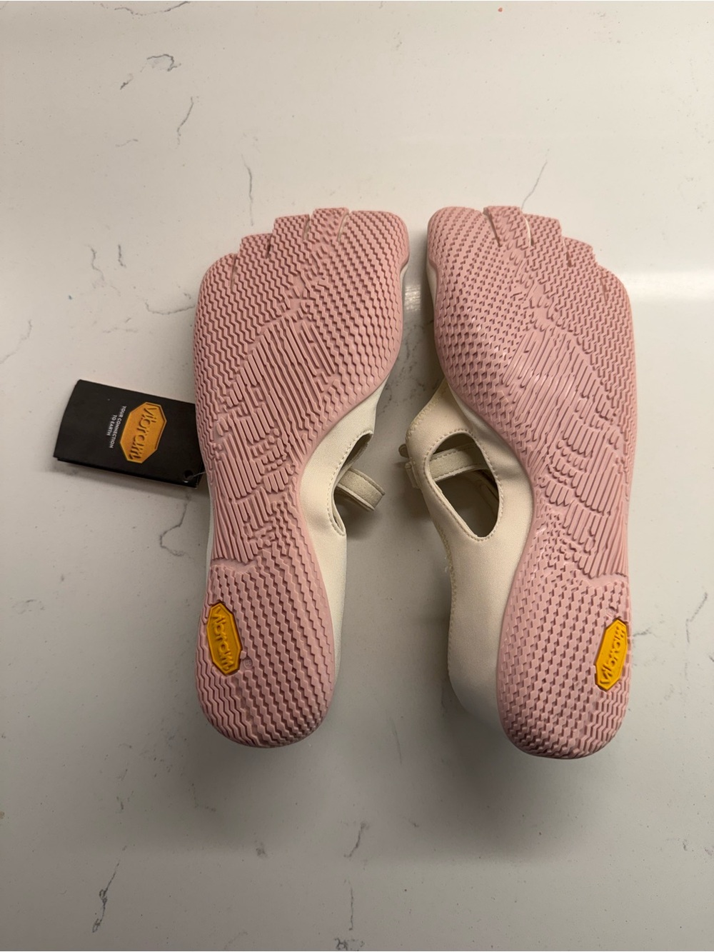 Vibram Women's White & Pink Five-Toe Mary Jane Flatso - Picture 3 of 5